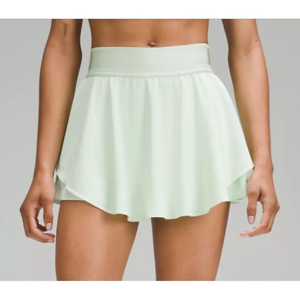 Lululemon Court Rival HR Skort Womens 10 Green High Rise Tennis Running Athletic